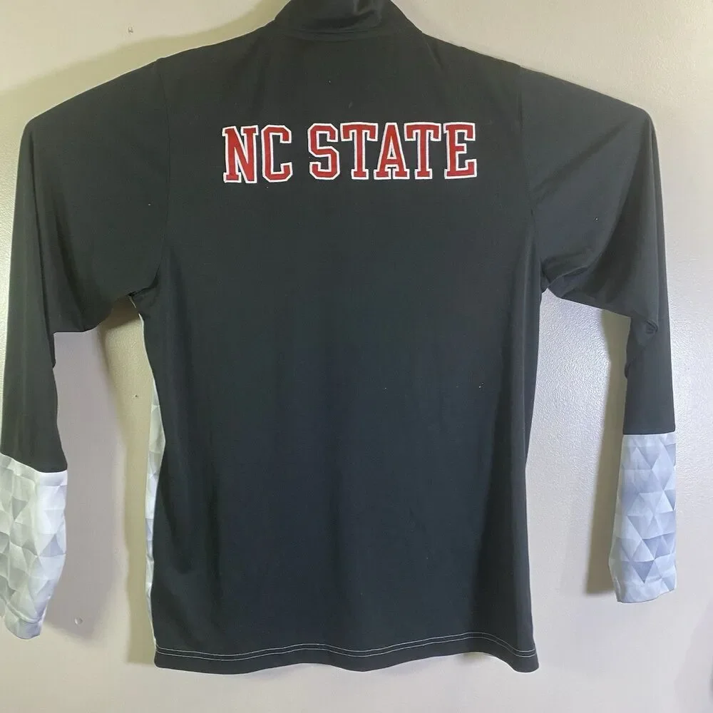 Adidas NC State Wolfpack Black Gray Athletic Embroidered Polo Shirt Mens Small